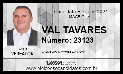 Candidato VAL TAVARES 2024 - MACEIÓ - Eleições