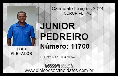 Candidato JUNIOR PEDREIRO 2024 - CORURIPE - Eleições