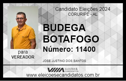 Candidato BUDEGA BOTAFOGO 2024 - CORURIPE - Eleições