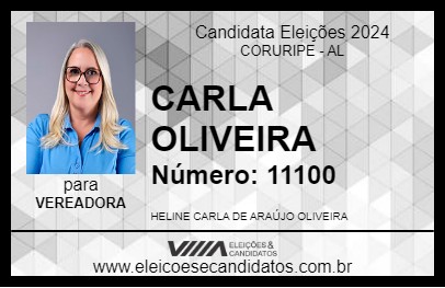 Candidato CARLA OLIVEIRA 2024 - CORURIPE - Eleições