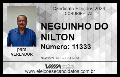 Candidato NEGUINHO DO NILTON 2024 - CORURIPE - Eleições