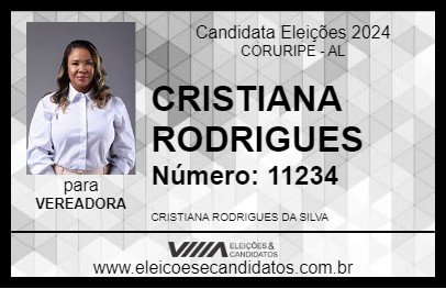 Candidato CRISTIANA RODRIGUES 2024 - CORURIPE - Eleições