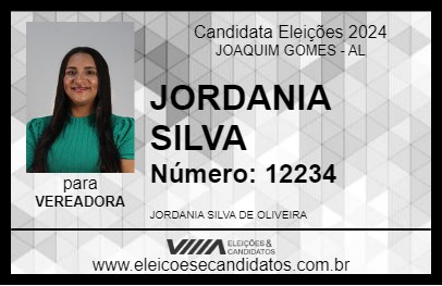 Candidato JORDANIA SILVA 2024 - JOAQUIM GOMES - Eleições