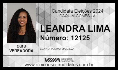 Candidato LEANDRA LIMA 2024 - JOAQUIM GOMES - Eleições