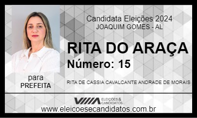 Candidato RITA DO ARAÇA 2024 - JOAQUIM GOMES - Eleições