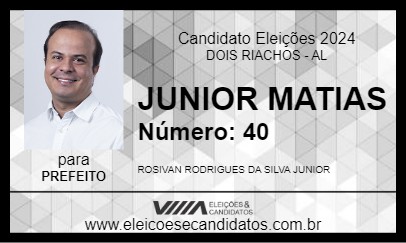 Candidato JUNIOR MATIAS 2024 - DOIS RIACHOS - Eleições