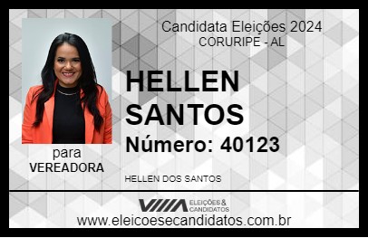 Candidato HELLEN SANTOS 2024 - CORURIPE - Eleições