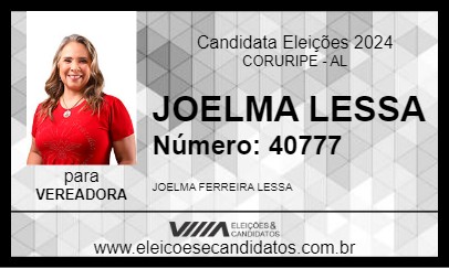 Candidato JOELMA LESSA 2024 - CORURIPE - Eleições