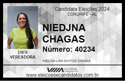 Candidato NIEDJNA CHAGAS 2024 - CORURIPE - Eleições