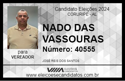 Candidato NADO DAS VASSOURAS 2024 - CORURIPE - Eleições