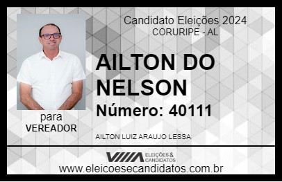 Candidato AILTON DO NELSON 2024 - CORURIPE - Eleições