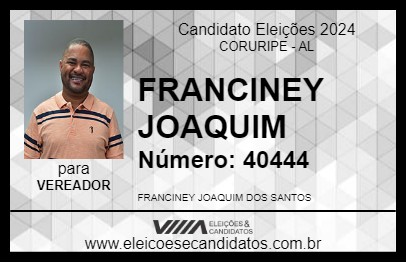 Candidato FRANCINEY JOAQUIM 2024 - CORURIPE - Eleições