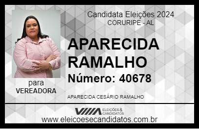 Candidato APARECIDA RAMALHO 2024 - CORURIPE - Eleições