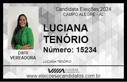 Candidato LUCIANA TENÓRIO 2024 - CAMPO ALEGRE - Eleições