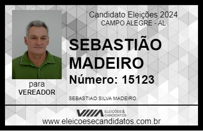 Candidato SEBASTIÃO MADEIRO 2024 - CAMPO ALEGRE - Eleições