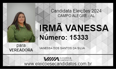 Candidato IRMÃ VANESSA 2024 - CAMPO ALEGRE - Eleições