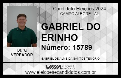 Candidato GABRIEL DO ERINHO 2024 - CAMPO ALEGRE - Eleições