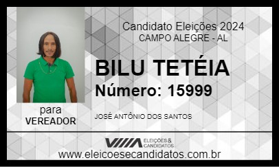 Candidato BILU TETÉIA 2024 - CAMPO ALEGRE - Eleições