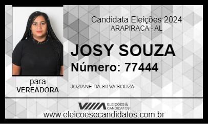 Candidato JOSY SOUZA 2024 - ARAPIRACA - Eleições