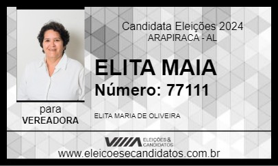 Candidato ELITA MAIA 2024 - ARAPIRACA - Eleições