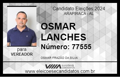 Candidato OSMAR LANCHES 2024 - ARAPIRACA - Eleições