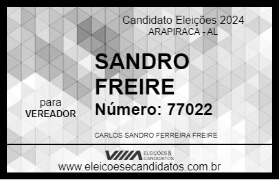 Candidato SANDRO FREIRE 2024 - ARAPIRACA - Eleições