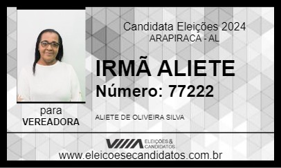 Candidato IRMÃ ALIETE 2024 - ARAPIRACA - Eleições