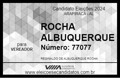 Candidato ROCHA ALBUQUERQUE 2024 - ARAPIRACA - Eleições