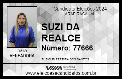 Candidato SUZI DA REALCE 2024 - ARAPIRACA - Eleições