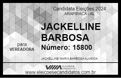 Candidato JACKELLINE BARBOSA 2024 - ARAPIRACA - Eleições