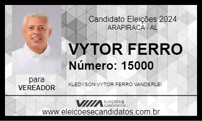 Candidato VYTOR FERRO 2024 - ARAPIRACA - Eleições