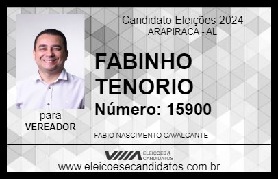 Candidato FABINHO TENORIO 2024 - ARAPIRACA - Eleições