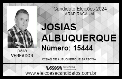 Candidato JOSIAS ALBUQUERQUE 2024 - ARAPIRACA - Eleições