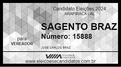 Candidato SAGENTO BRAZ 2024 - ARAPIRACA - Eleições