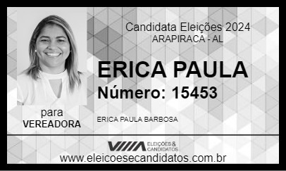 Candidato ERICA PAULA 2024 - ARAPIRACA - Eleições