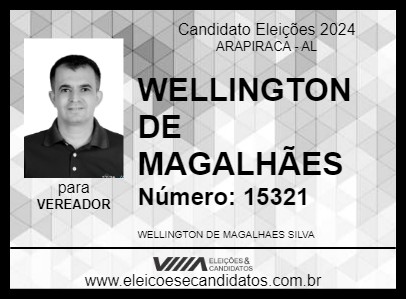 Candidato WELLINGTON DE MAGALHÃES 2024 - ARAPIRACA - Eleições