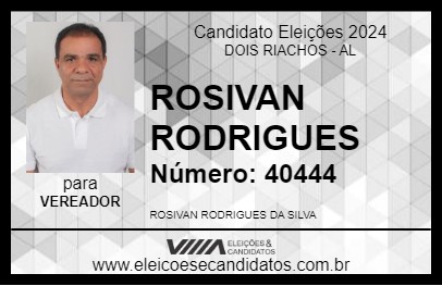 Candidato ROSIVAN RODRIGUES 2024 - DOIS RIACHOS - Eleições