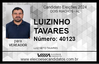 Candidato LUIZINHO TAVARES 2024 - DOIS RIACHOS - Eleições