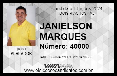 Candidato JANIELSON MARQUES 2024 - DOIS RIACHOS - Eleições