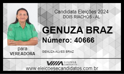 Candidato GENUZA BRAZ 2024 - DOIS RIACHOS - Eleições