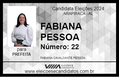 Candidato FABIANA PESSOA 2024 - ARAPIRACA - Eleições