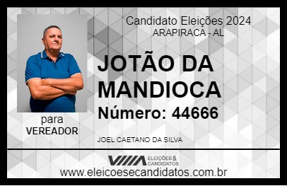 Candidato JOTÃO DA MANDIOCA 2024 - ARAPIRACA - Eleições