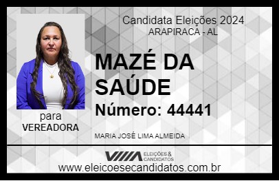 Candidato MAZÉ DA SAÚDE 2024 - ARAPIRACA - Eleições