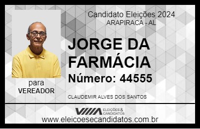 Candidato JORGE DA FARMÁCIA 2024 - ARAPIRACA - Eleições