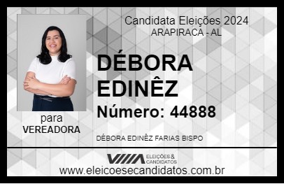 Candidato DÉBORA EDINÊZ 2024 - ARAPIRACA - Eleições