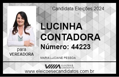 Candidato LUCINHA CONTADORA 2024 - ARAPIRACA - Eleições