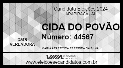 Candidato CIDA DO POVÃO 2024 - ARAPIRACA - Eleições