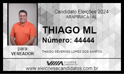 Candidato THIAGO ML 2024 - ARAPIRACA - Eleições