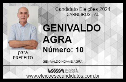 Candidato GENIVALDO AGRA 2024 - CARNEIROS - Eleições