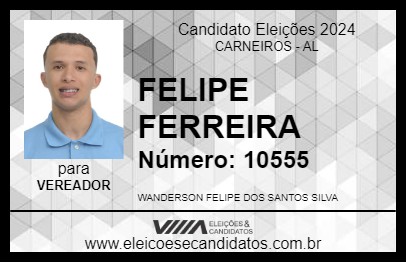 Candidato FELIPE FERREIRA 2024 - CARNEIROS - Eleições